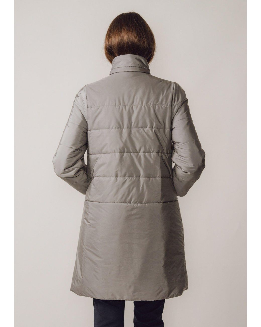 BEIRA Gray Francesca Water Resistant Padded Coat