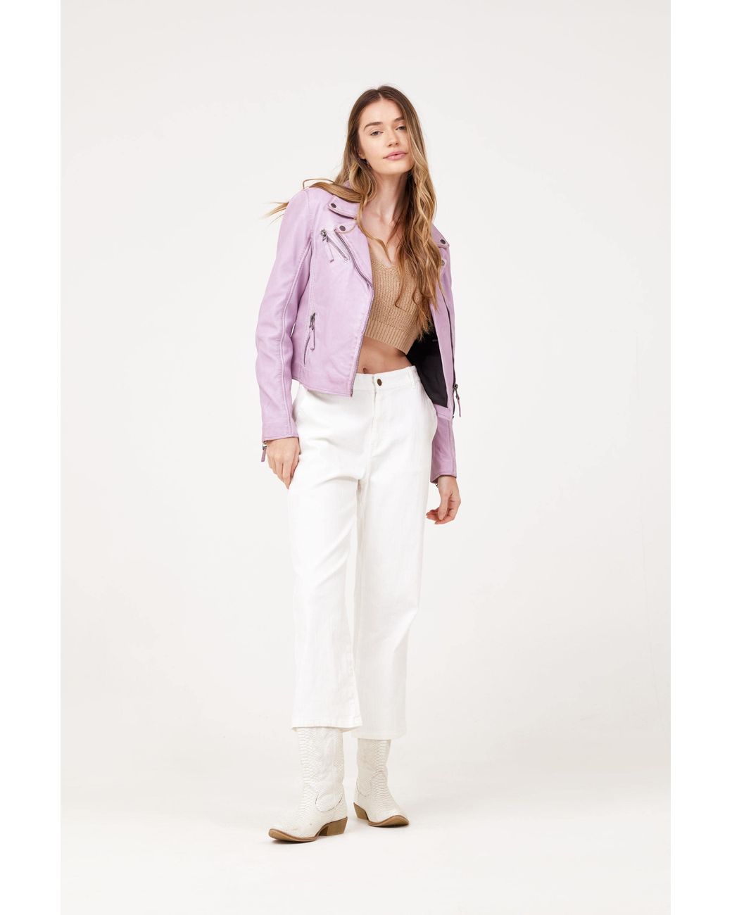 Mauritius Purple Star Lambskin Leather Jacket Christy Digital