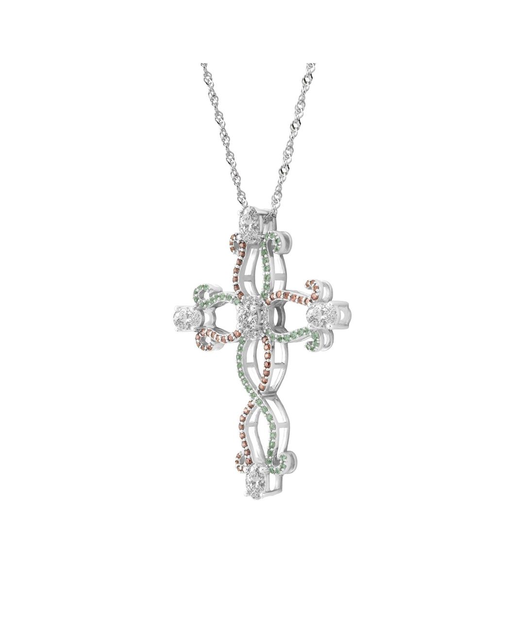 Arte Madrid Metallic Cruz Romanesque Budded Cross Pendant Necklace