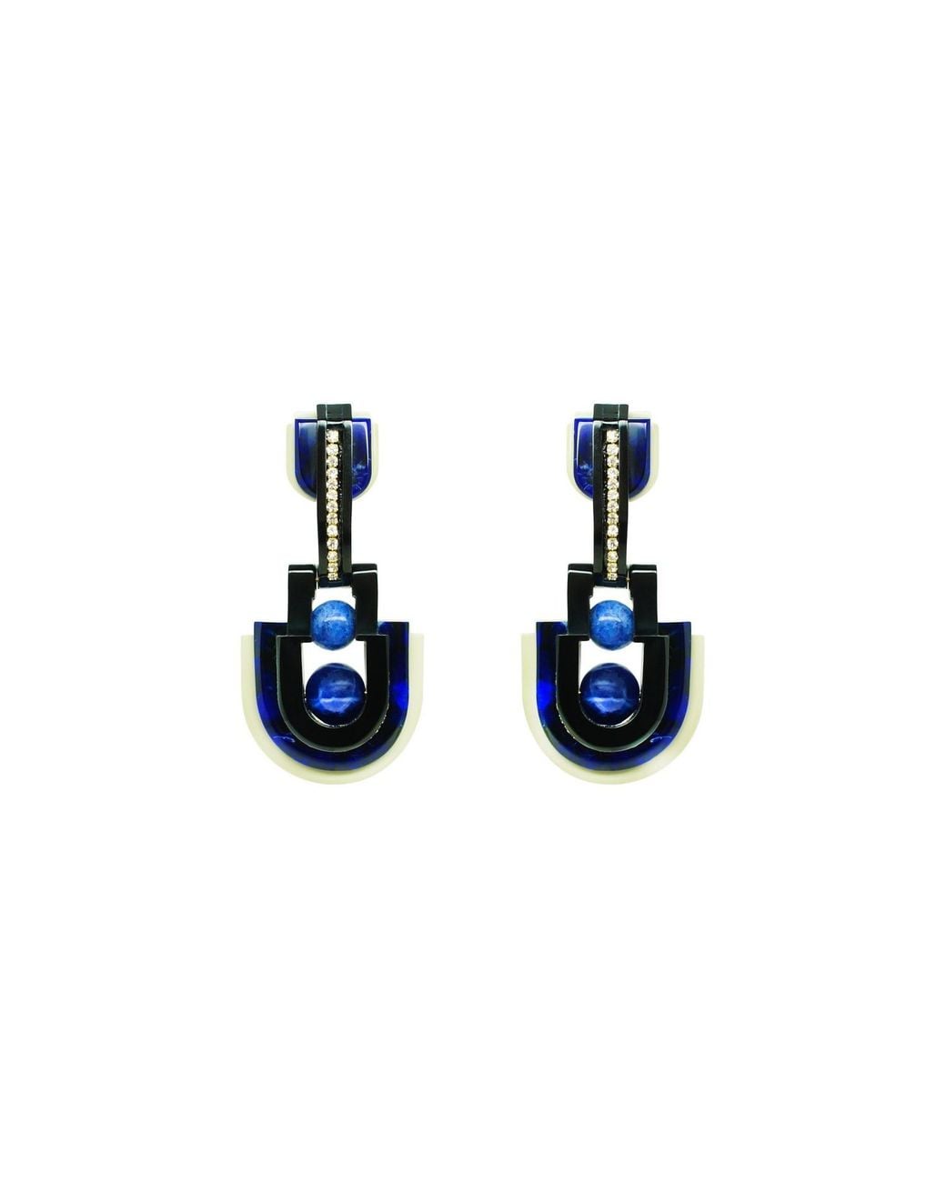 Gissa Bicalho Blue Handmade Acrylic Earring Pendant Orion