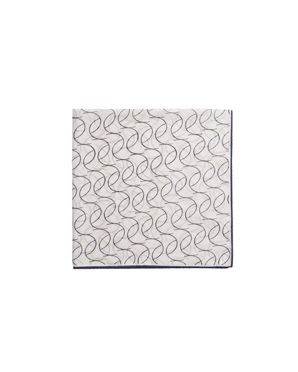 Ana Maison White Sophisticated Line Work Handkerchief