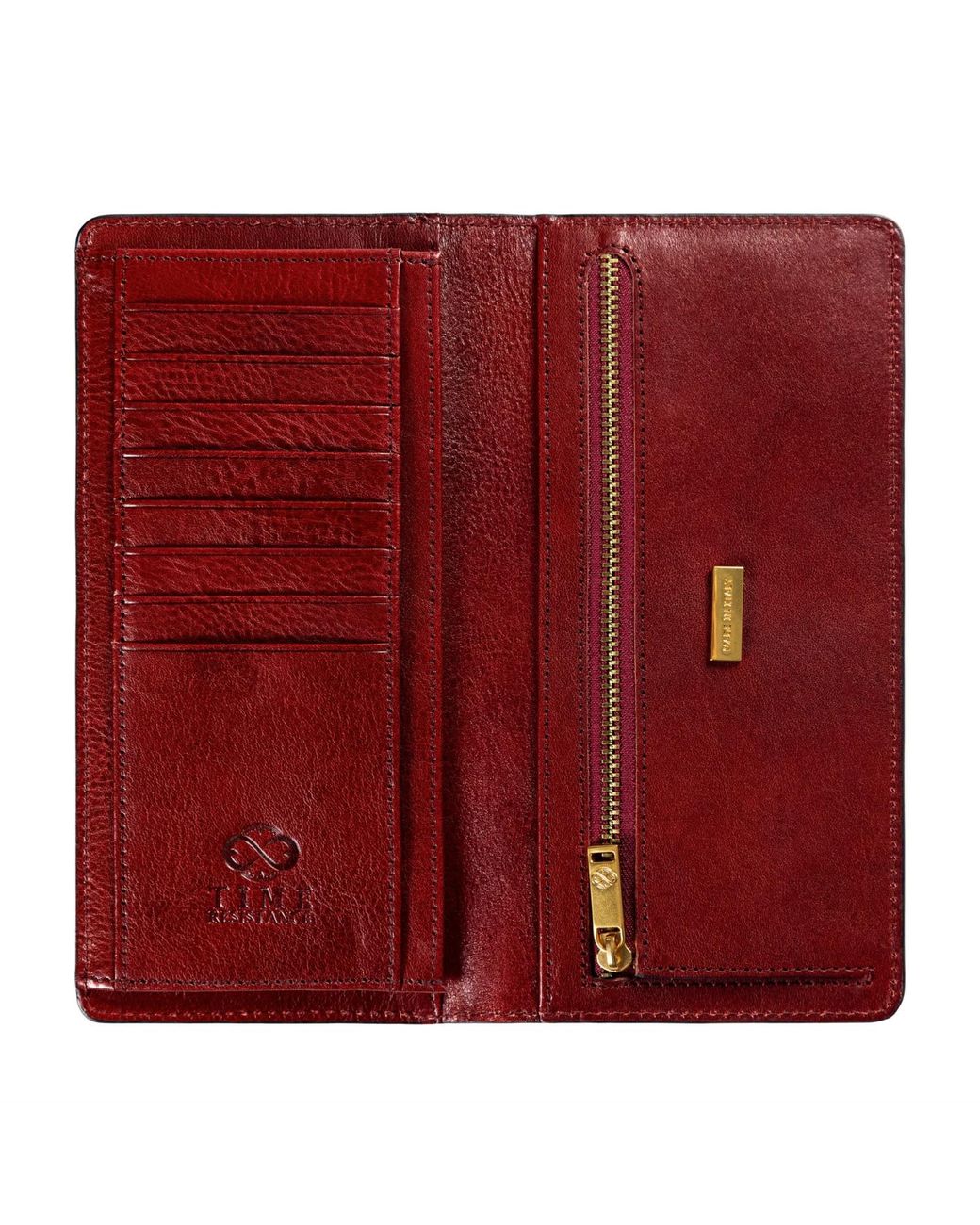 Time Resistance Red Leather Coat Wallet