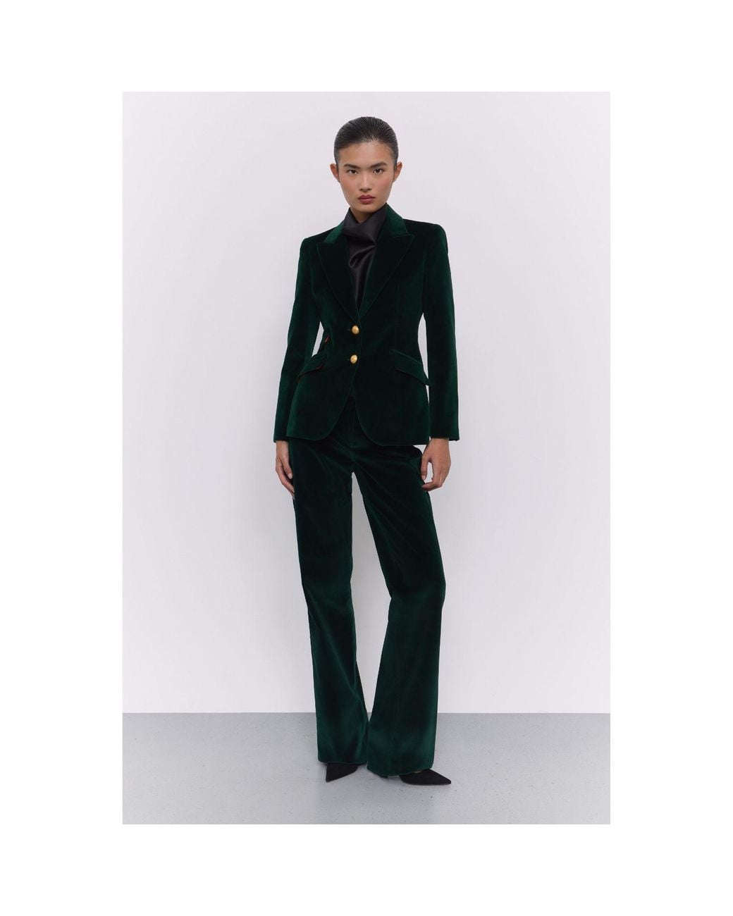 The Extreme Collection Green Velvet Blazer Oliva