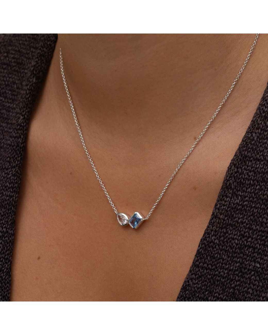 Dower & Hall Blue Topaz Duo Tutti Frutti Necklace