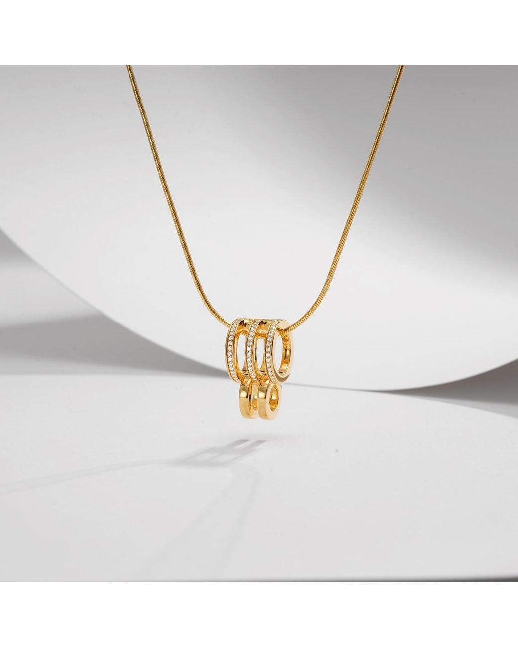 Meulien Metallic Kinetic Multi Hoop Necklace