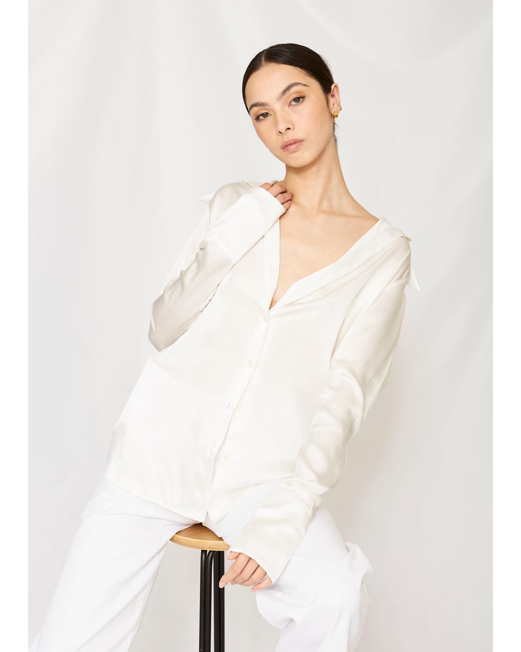 Nike White The Silk Blouse