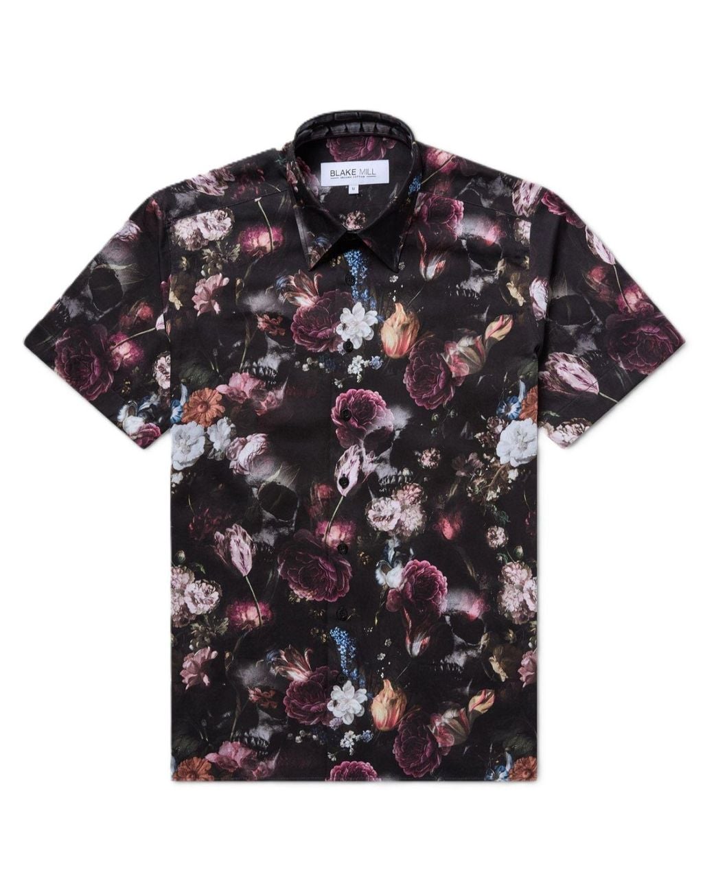 Blake Mill Black Dark Bloom Short Sleeve Shirt for men