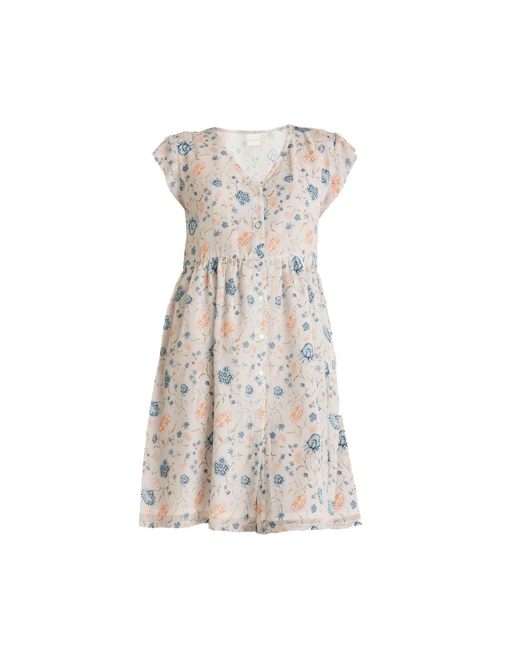 REISTOR Natural Cap Sleeved Short Crepe Dress