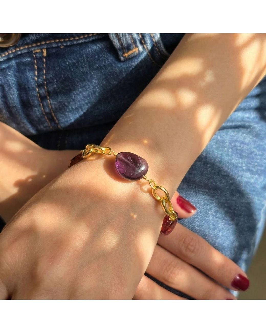 Sophelia Blue Statement Personalised Birthstone Charm Camelia Bracelet