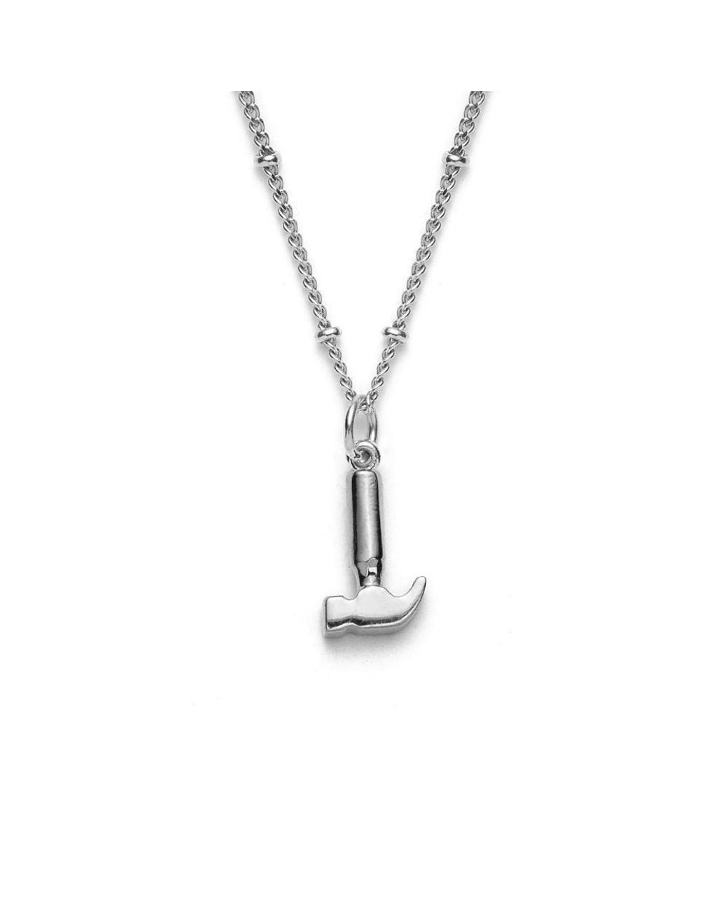 With Love Darling Metallic Hammer Necklace Sterling