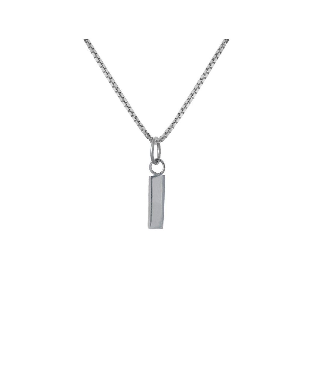 Edge Only Metallic Letter Pendant "I" Initial Necklace Sterling for men
