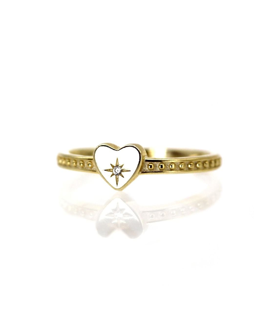 VicStoneNYC Fine Jewelry Metallic Natural Diamond Northern Star Love Solid Ring