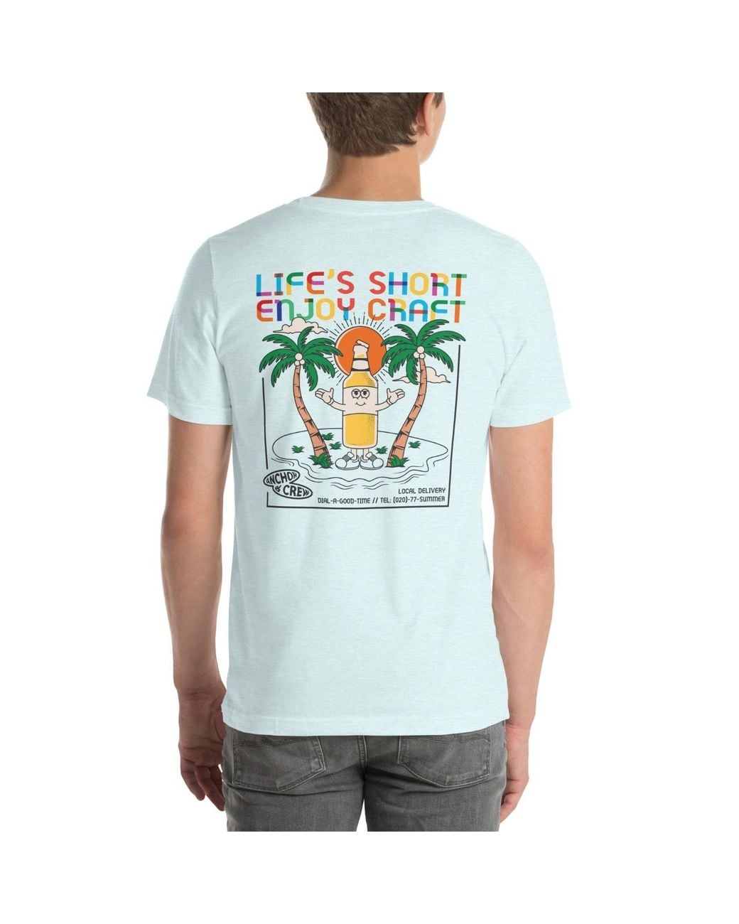 Anchor and Crew Blue Ice Enjoy Craft Dial-A-Local Organic Cotton T-Shirt for men