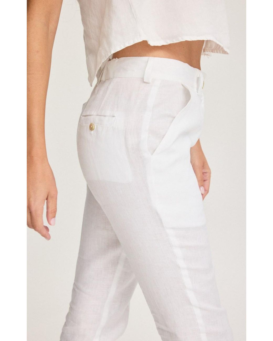 MARICEL White Capri Trousers