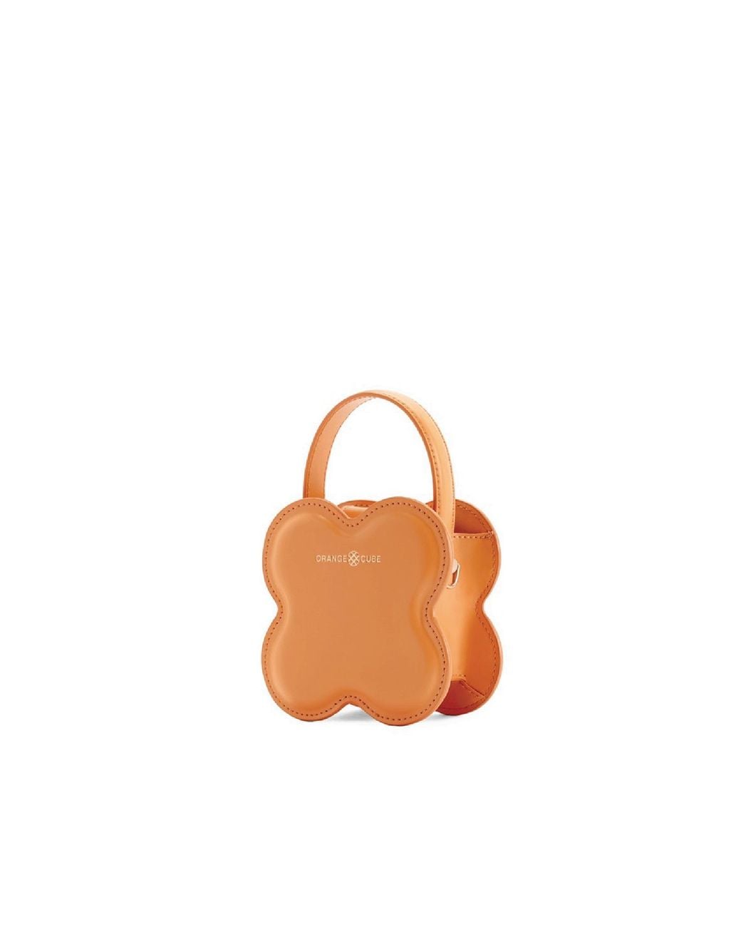 Orange Cube White Small Lucky Clover Handbag