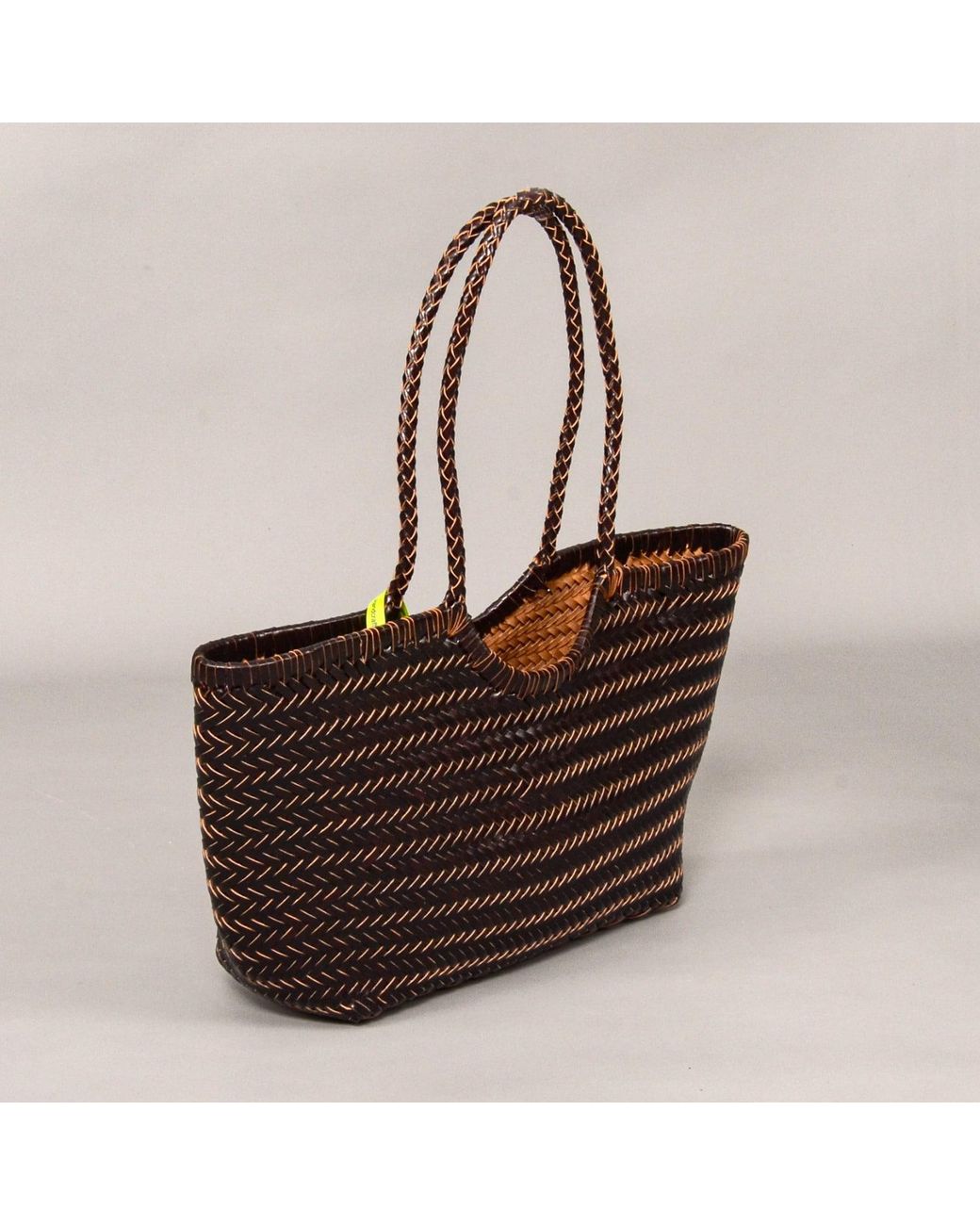 Rimini Brown Hand Weaving Leather Bucket 'Evelina'