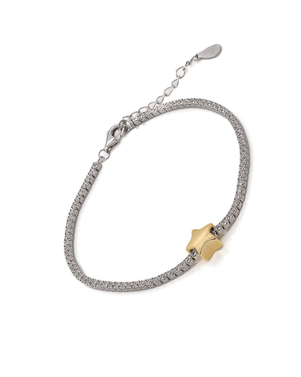 Ebru Jewelry Metallic Star Diamond Tennis Bracelet