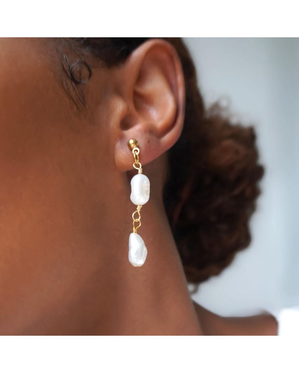 A Weathered Penny Metallic Blair Pearl Studs