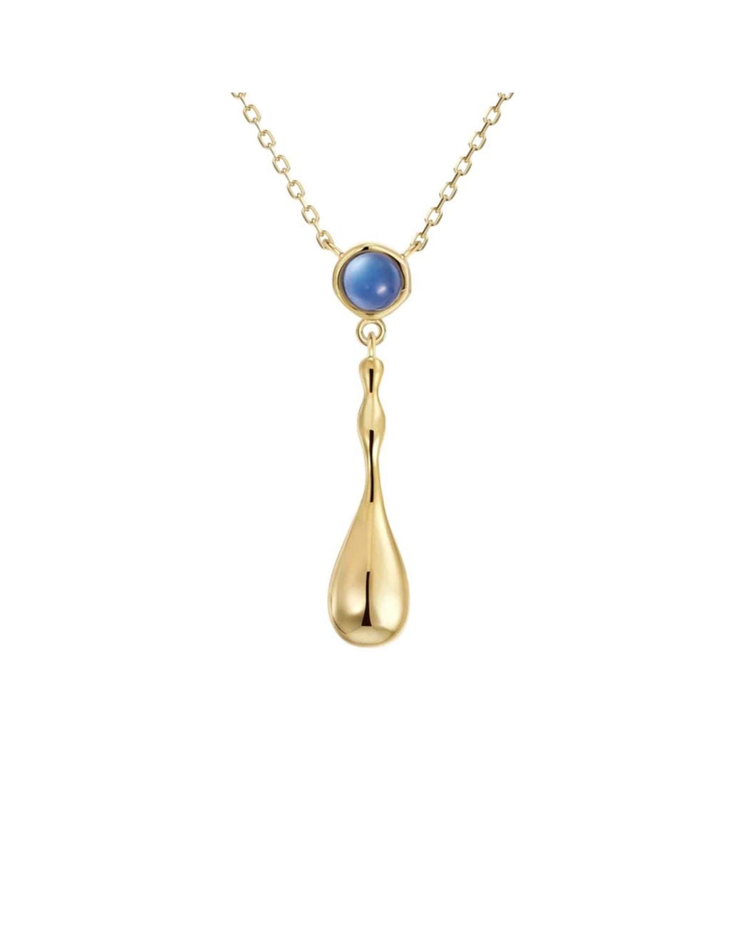 Vanimy Metallic Seren Flow Gemstone Droplet Necklace