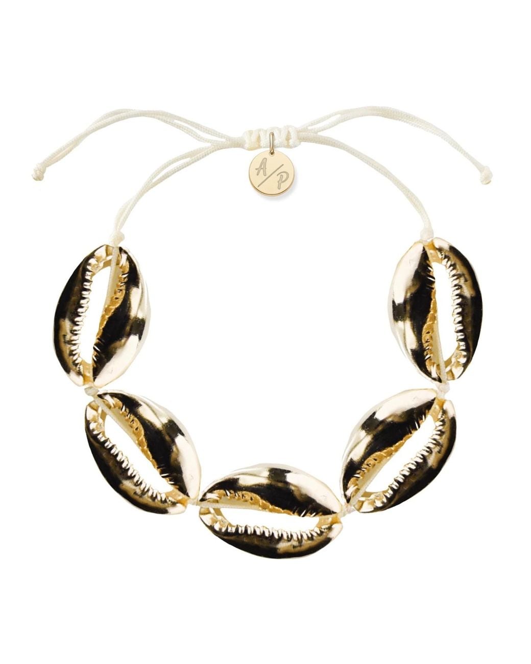 Adriana Pappas Designs Metallic Sleek Shells Bracelet Ivory