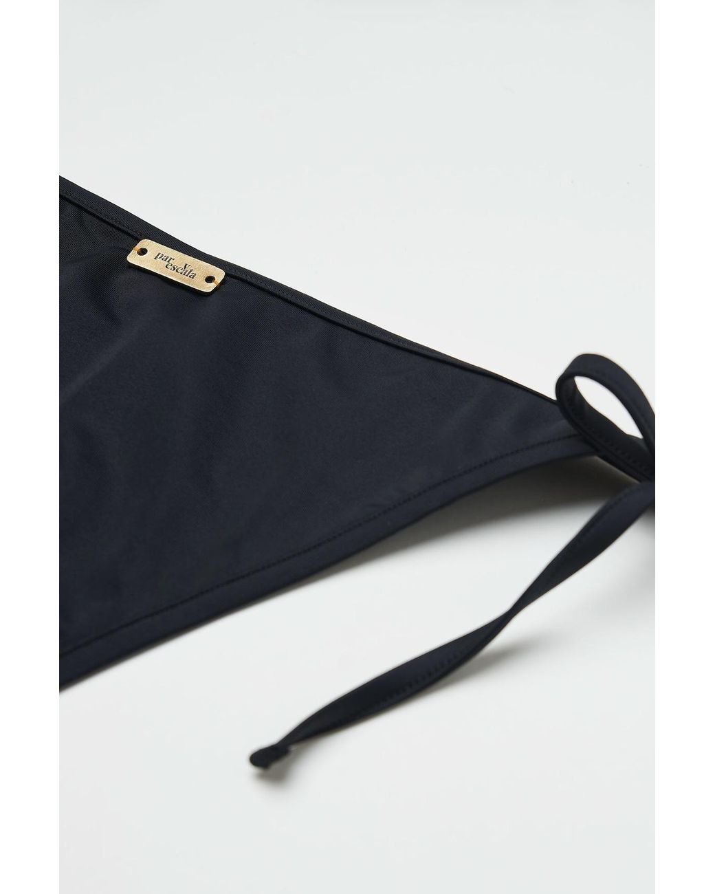 Par & Escala Black Iso Beaded Triangle Bikini Top