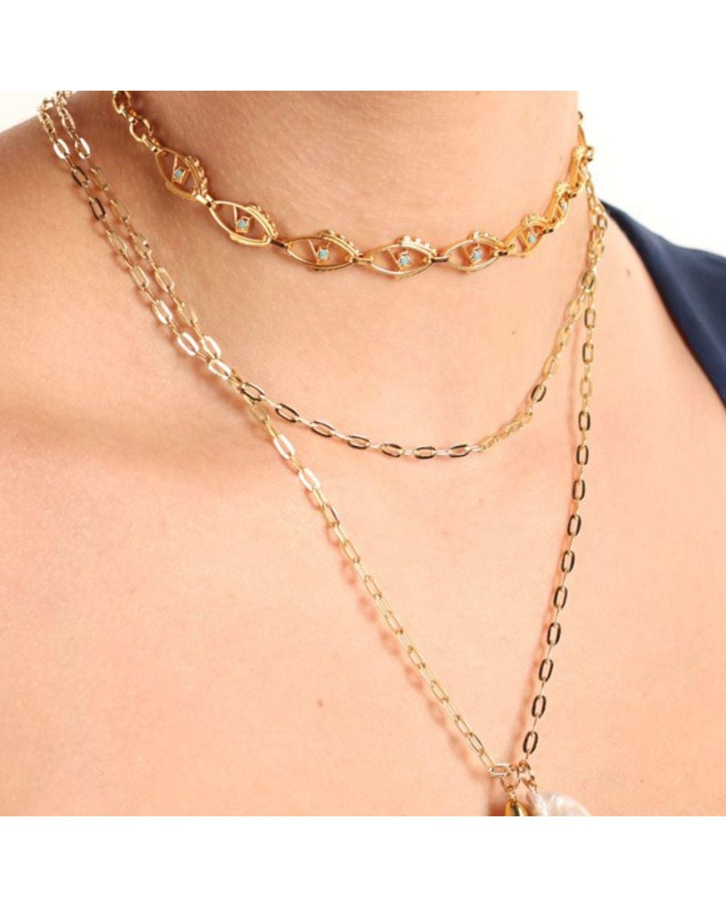 Eyeconic by Samar Ajram Metallic Salma Evil Eye Choker Necklace