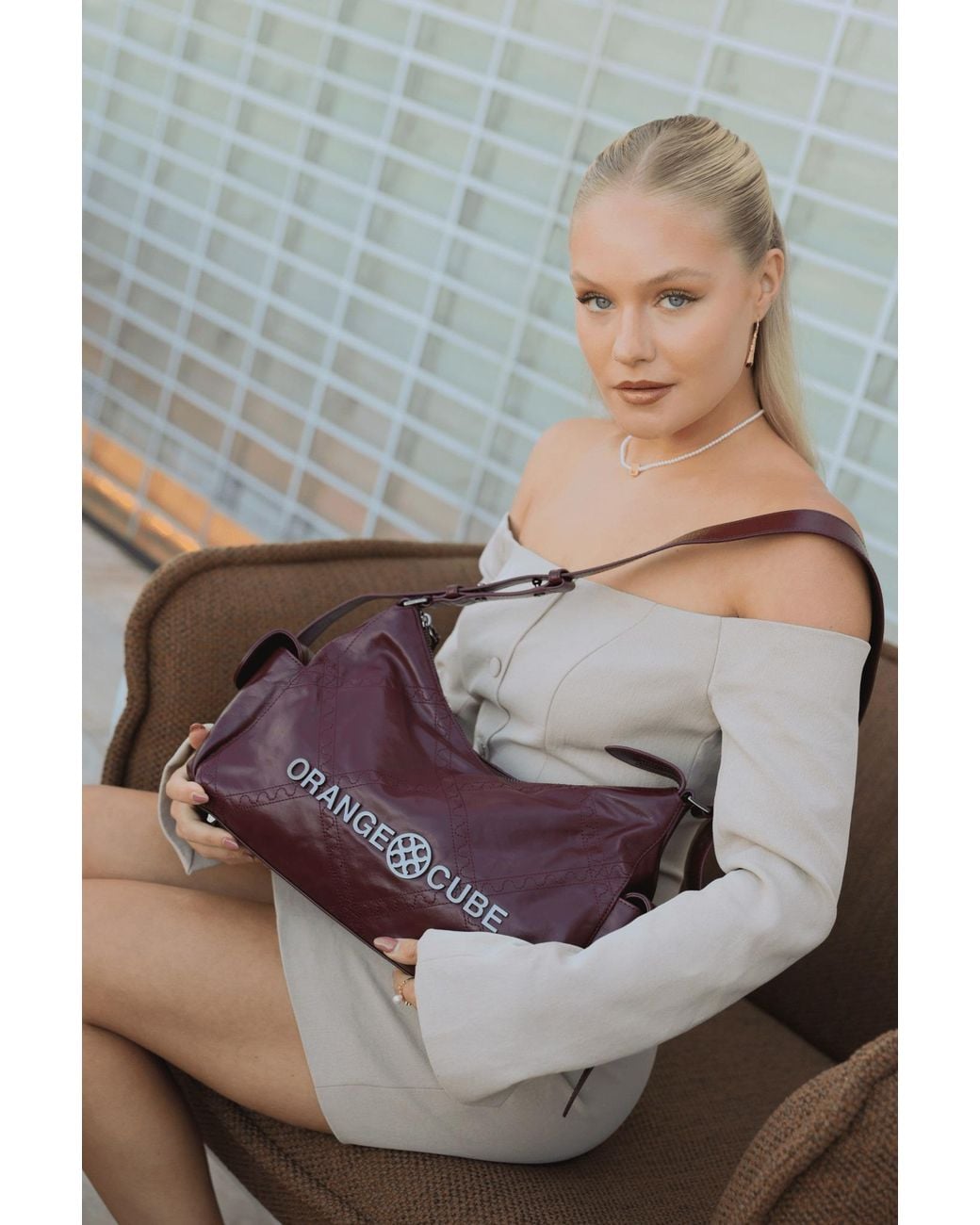 Orange Cube Purple Metropolitan City Bag