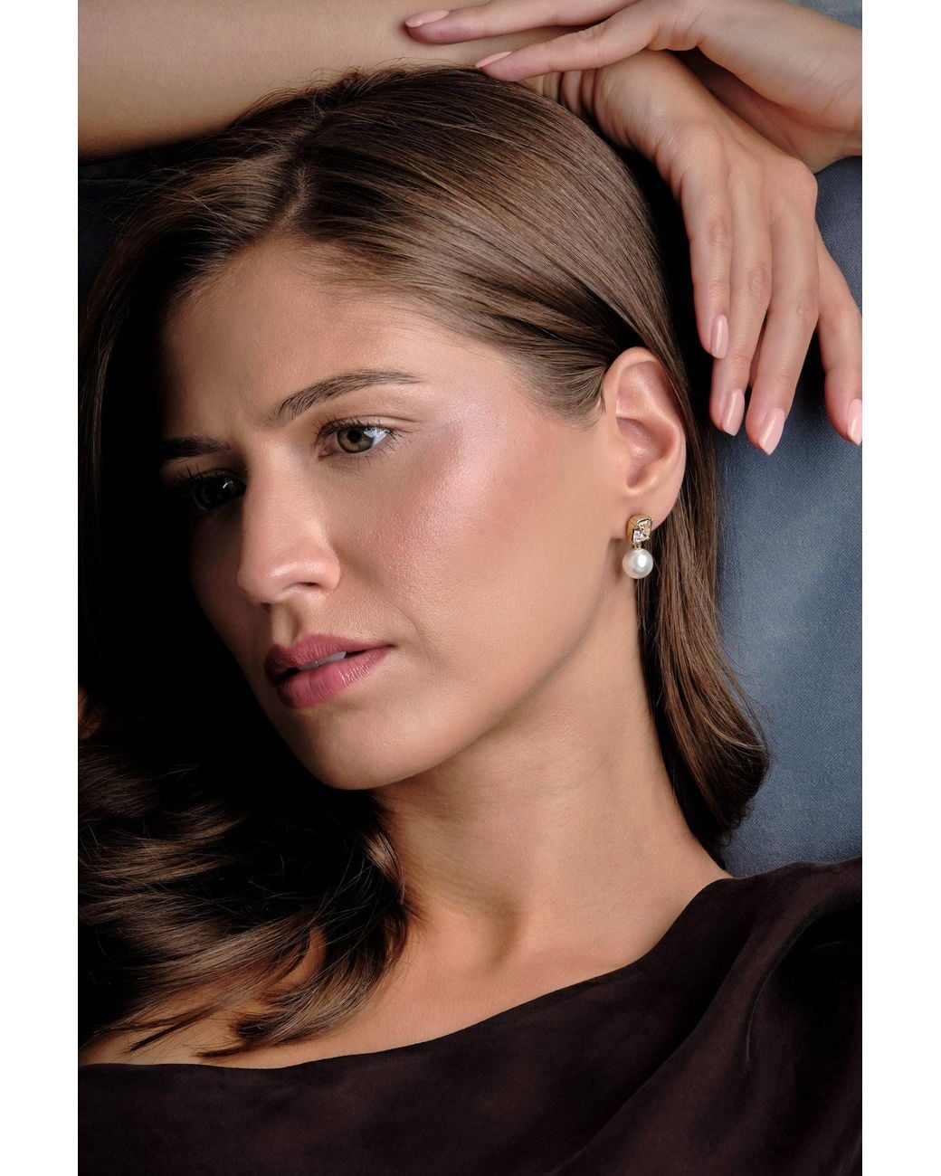 Emma Holland Jewellery Metallic Crystal & Pearl Earrings