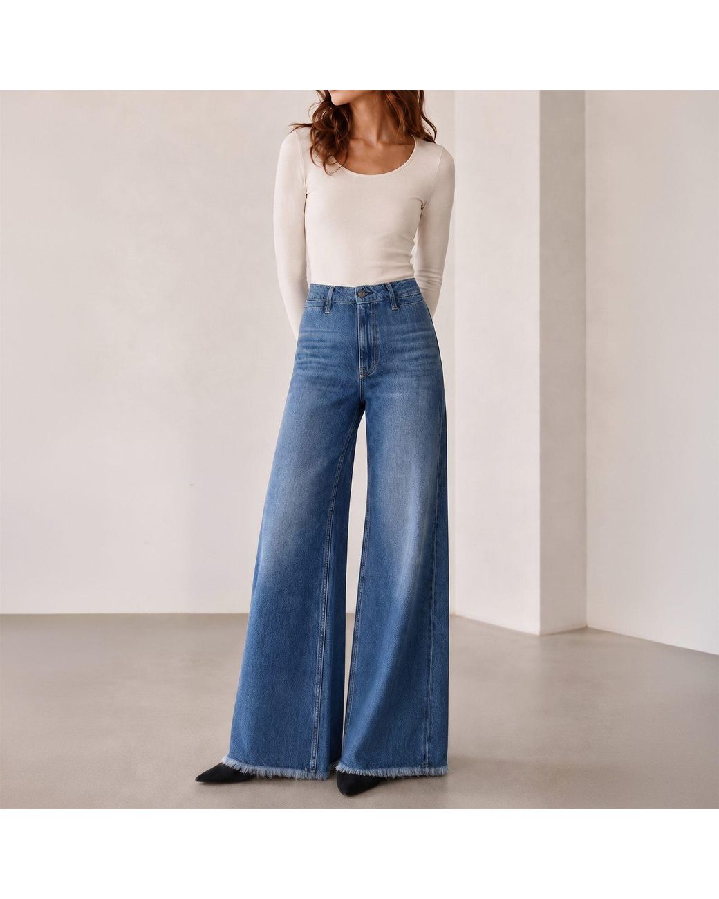 NOEND Blue Sophia Super High Rise Wide Leg