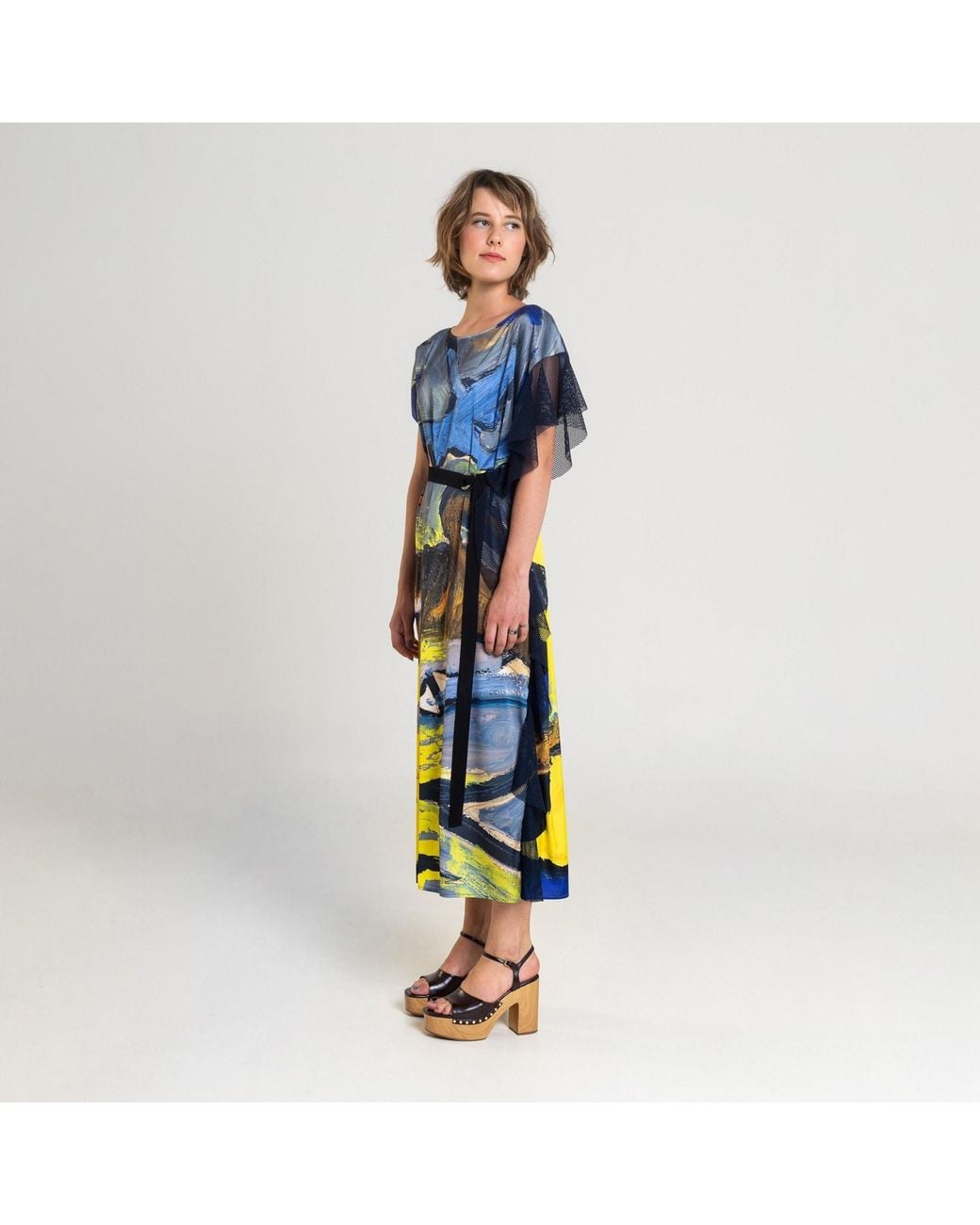 ARTISTA Blue Bird Printed Maxi Dress