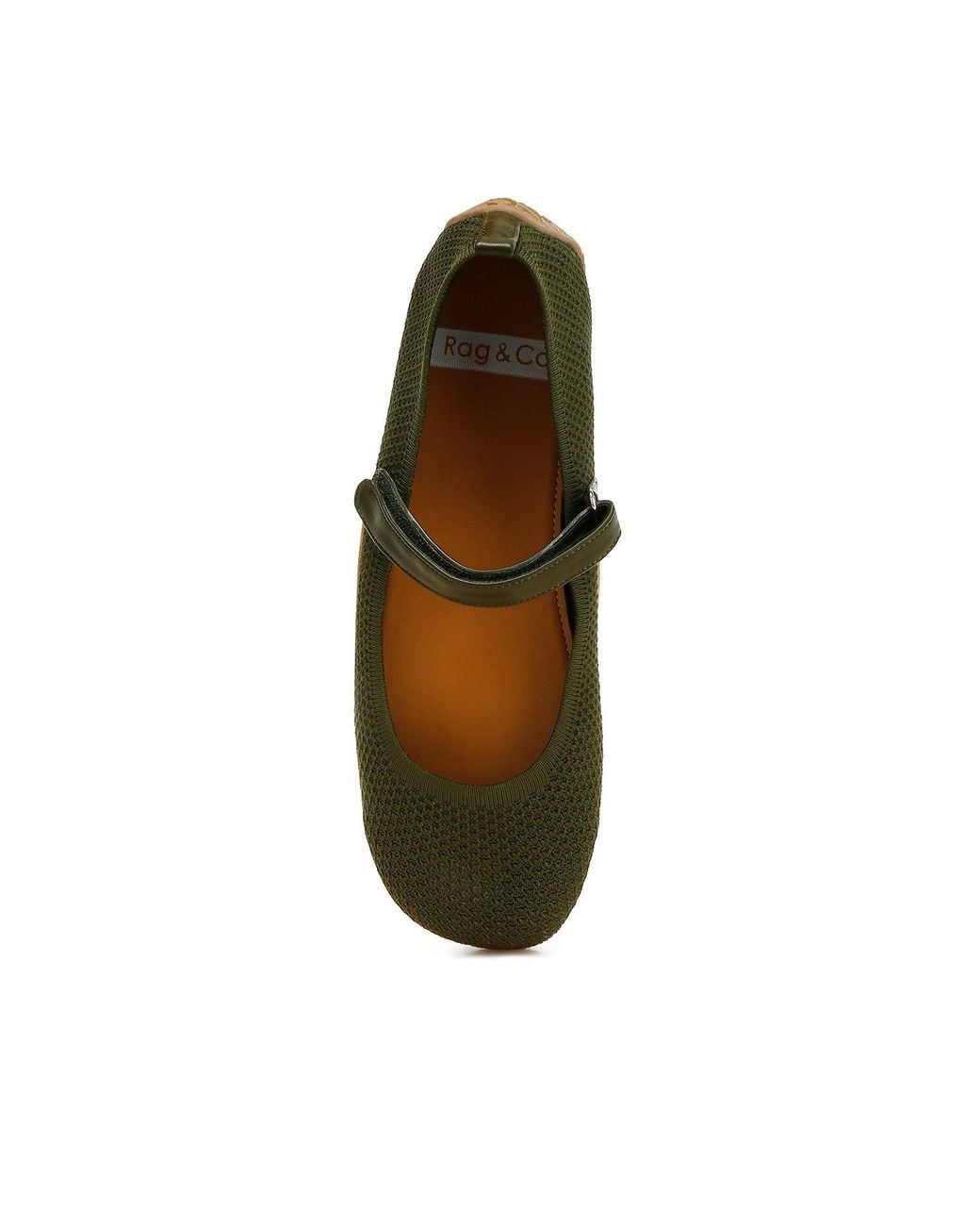 Rag & Co Green Nordeux Velcro Strap Mary Jane Ballerinas