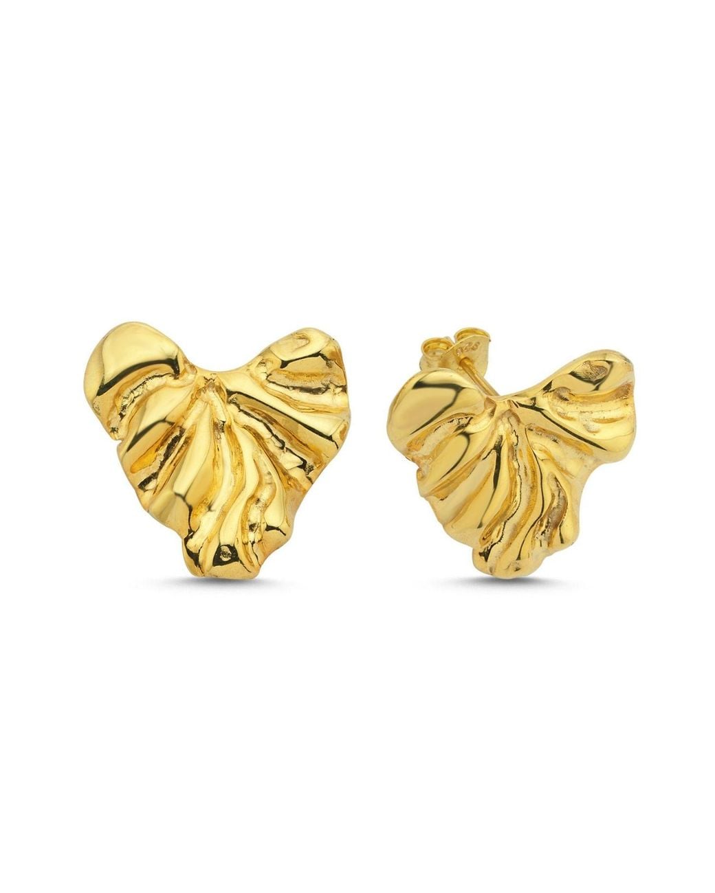 LINYA JEWELLERY Metallic Vory Amorphous Heart Earring