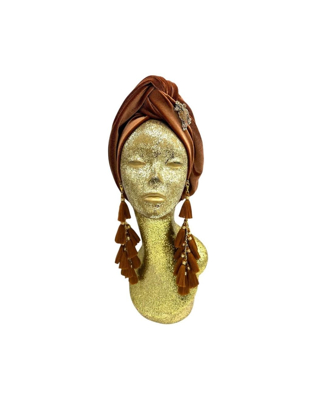 Julia Clancey Brown Golden Poodle Cocoa Chacha Velour Turban