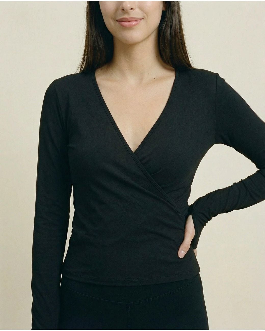 ROAV Black Bex Wrap Ballet Top