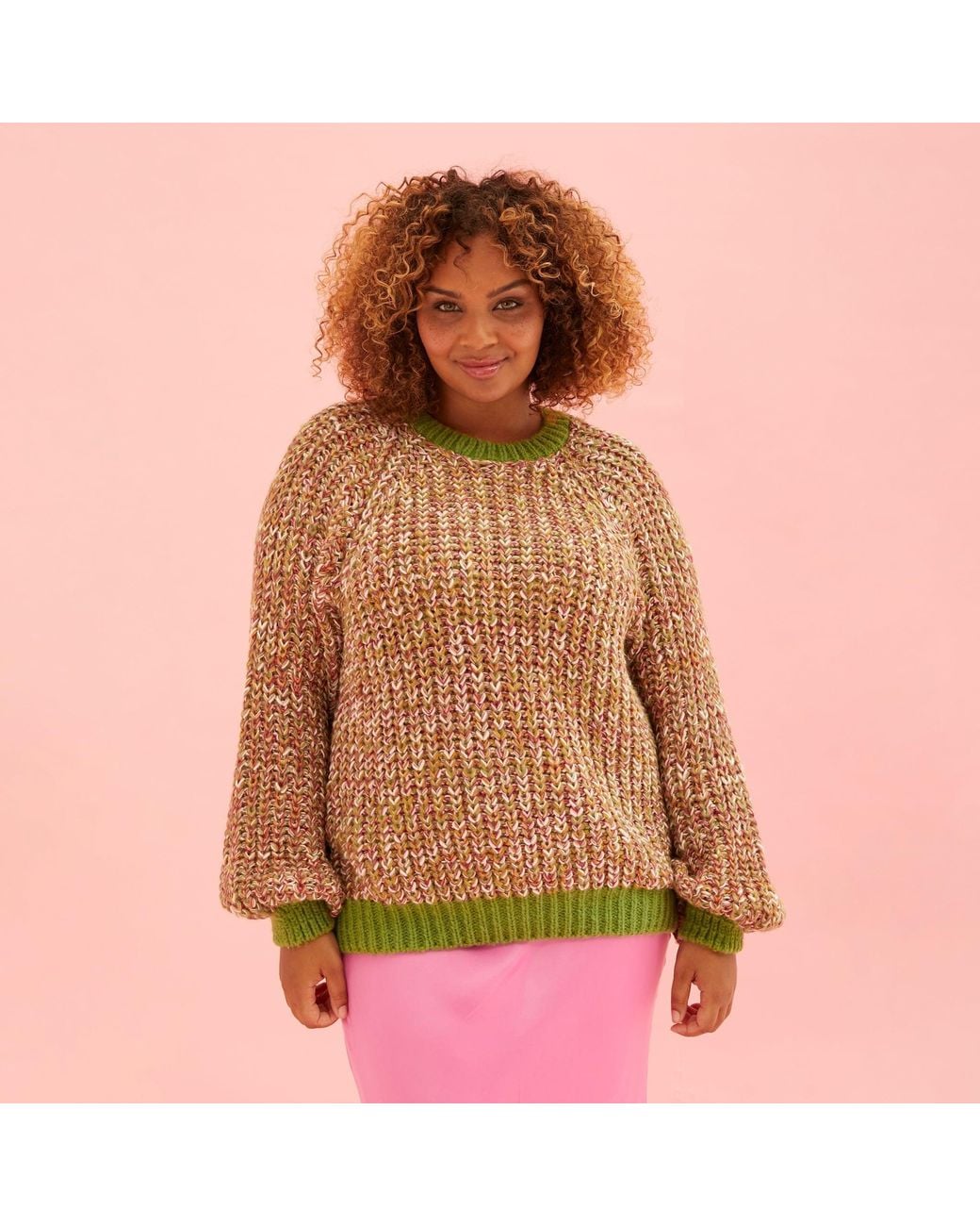 Cara & The Sky Red Debbie Twist High Neck Jumper