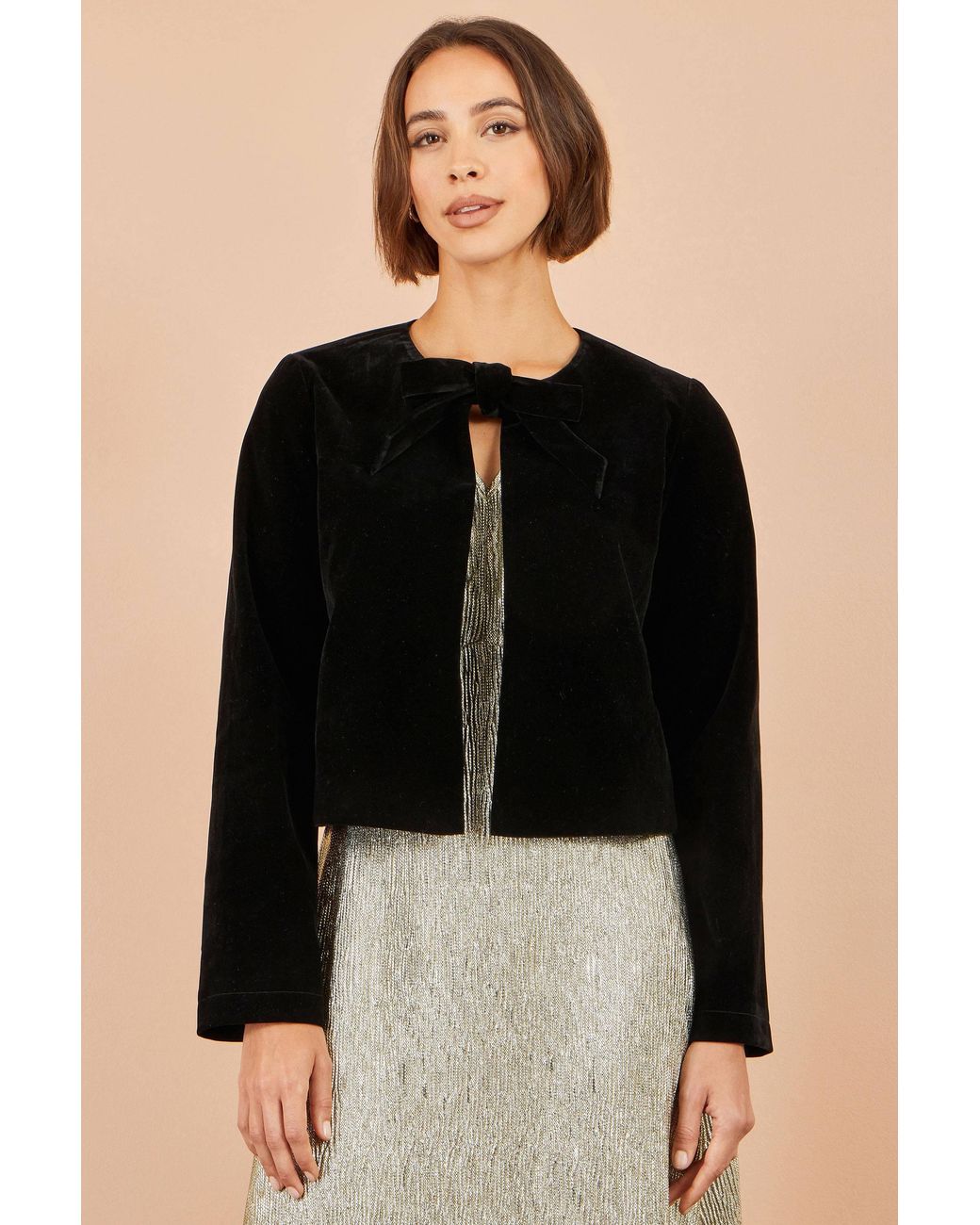 Yumi' Black Velvet Bow Jacket