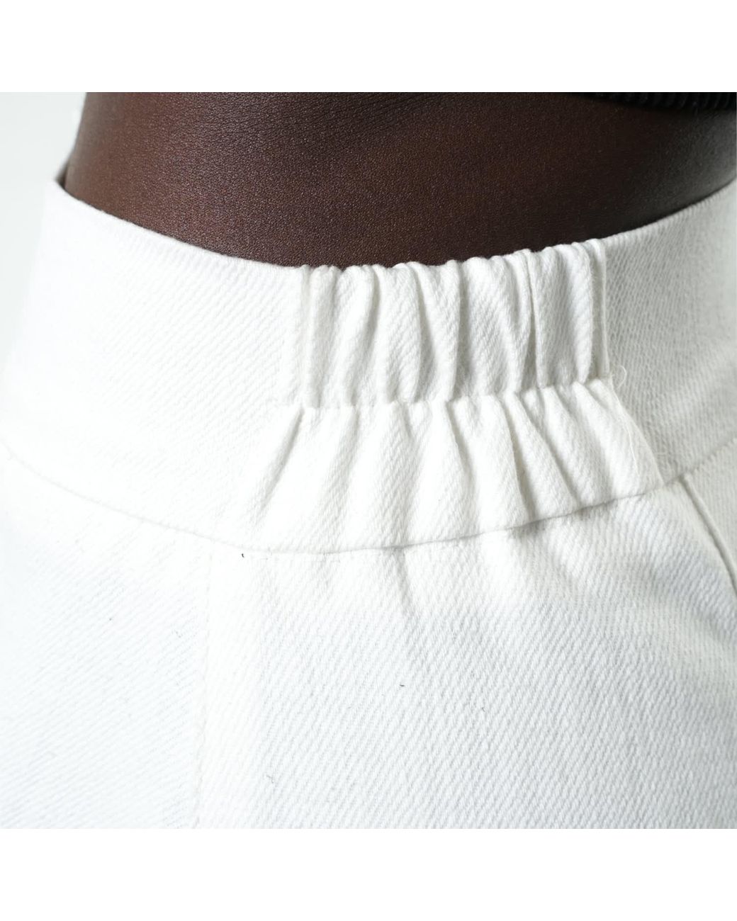 Metamorph White Voluminous Leg Denim Trousers
