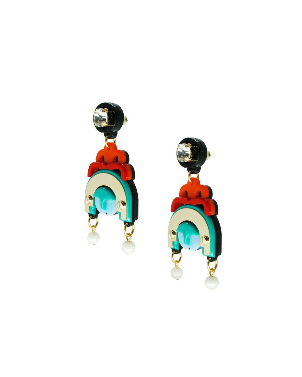 Gissa Bicalho Green Acrylic Handmade Earring Ixchel