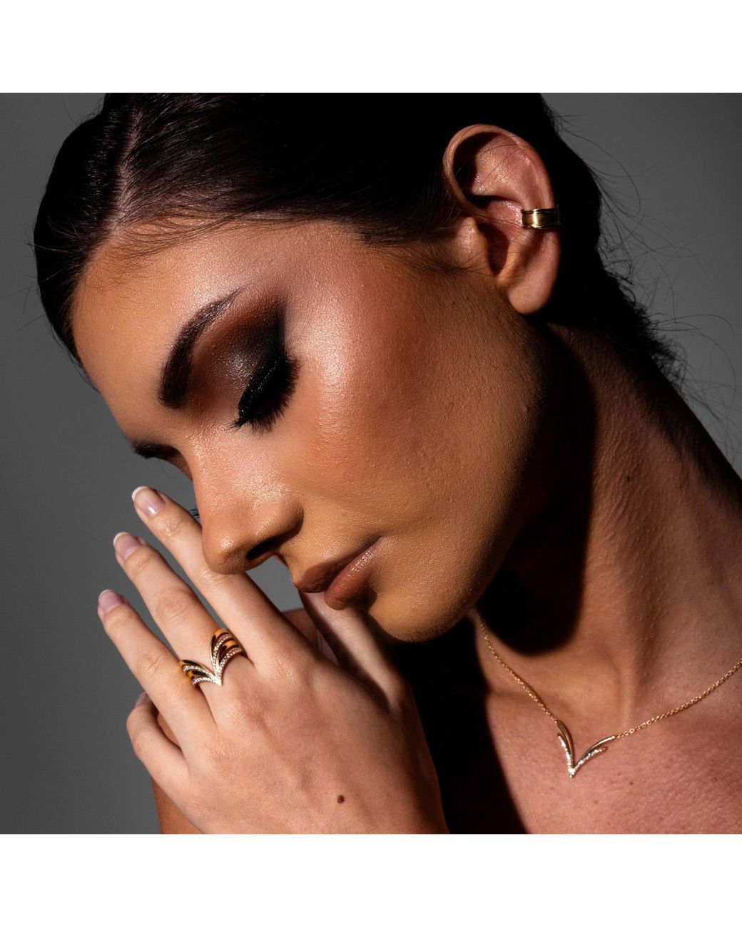 Lucy Quartermaine Metallic Solid Empire Ear Cuff