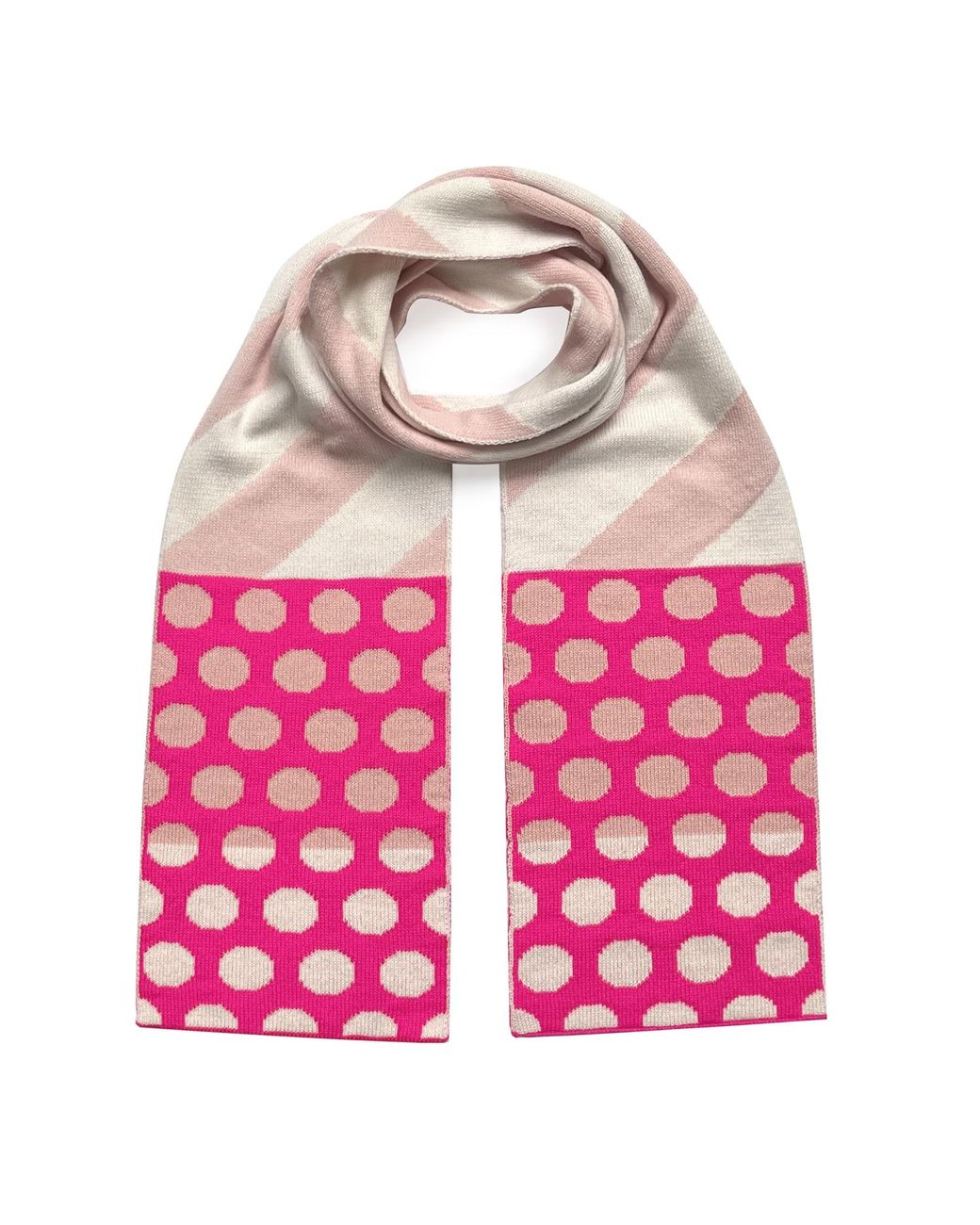 INGMARSON Pink Stripes & Circles Wool & Cashmere Scarf