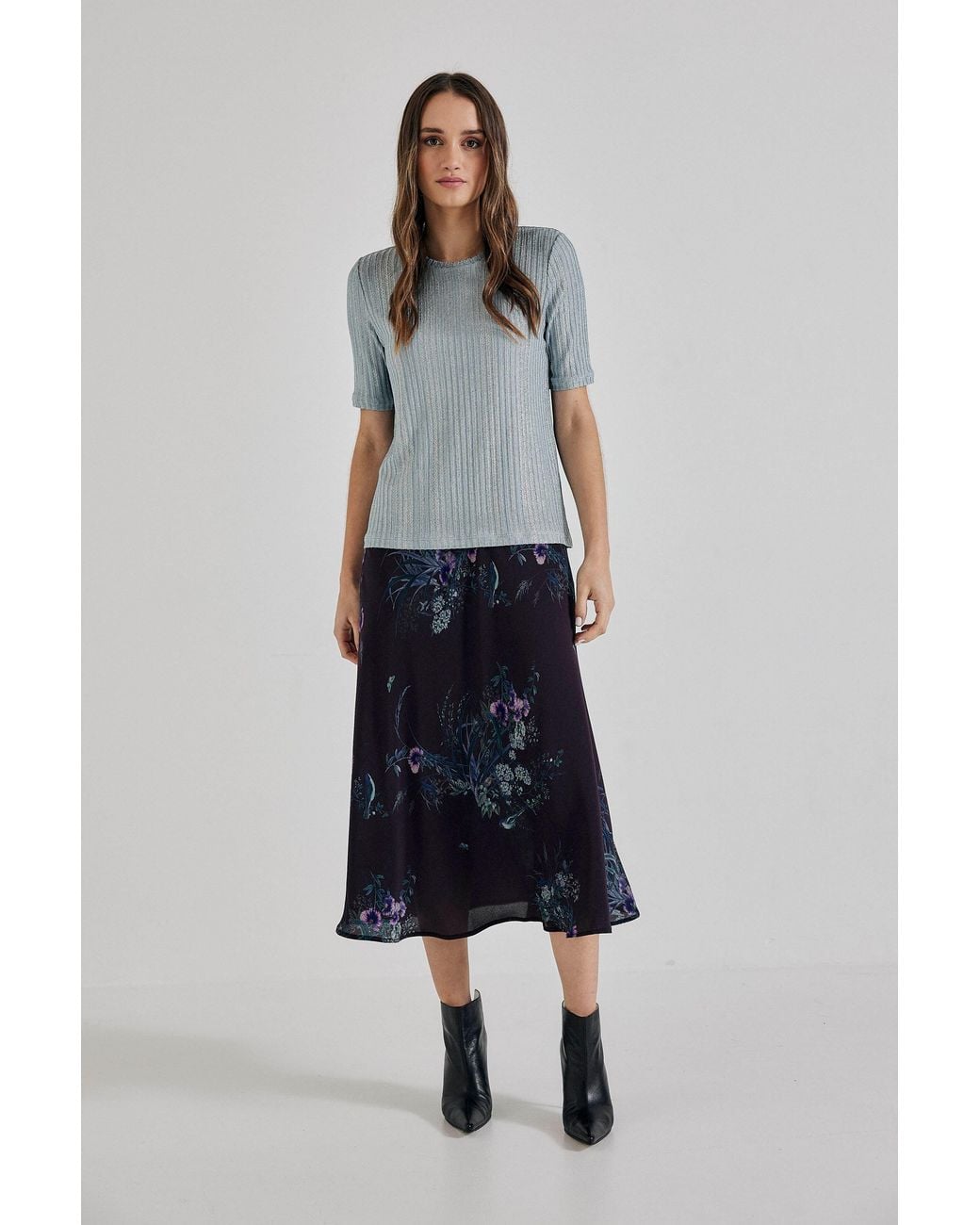 Lindsay Nicholas New York Blue Duchess Skirt