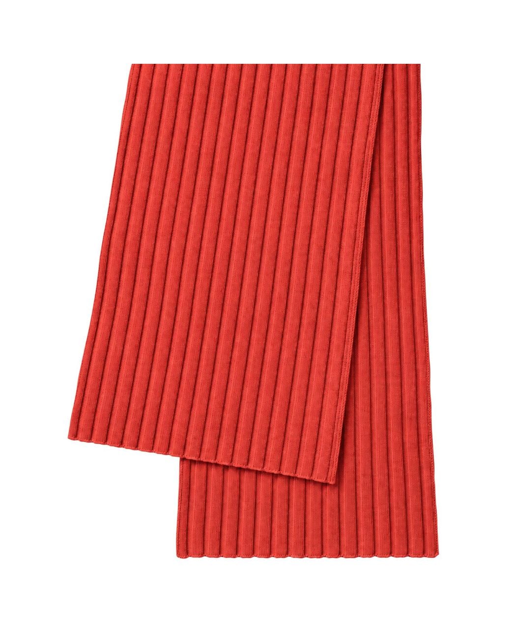 SEREN LONDON Red Ribbed Wool Scarf