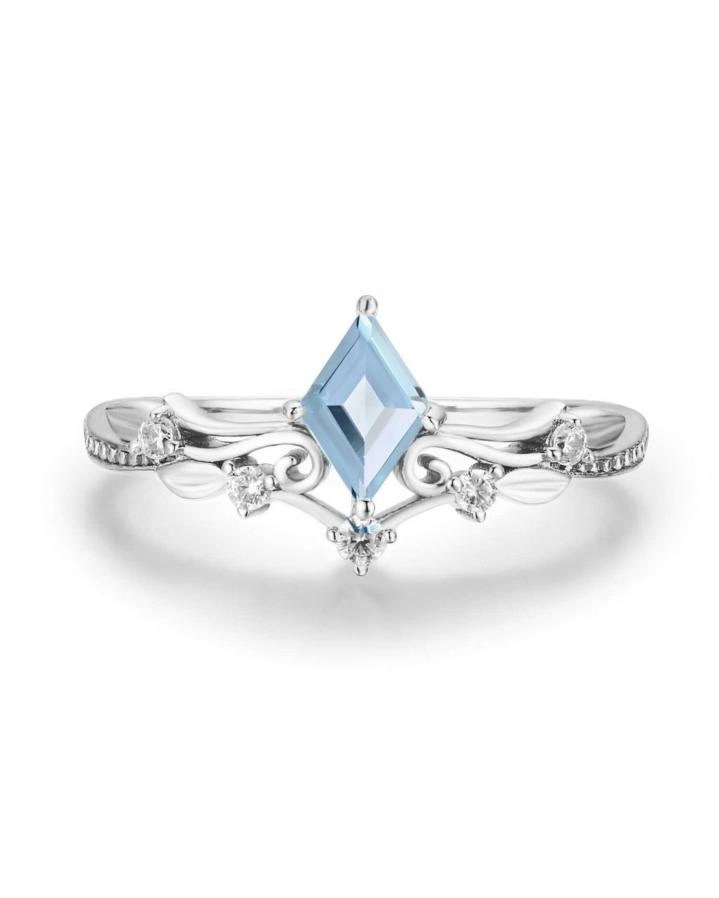 Azura Jewelry New York White Victorian Lace Sky Topaz Ring Vermeil