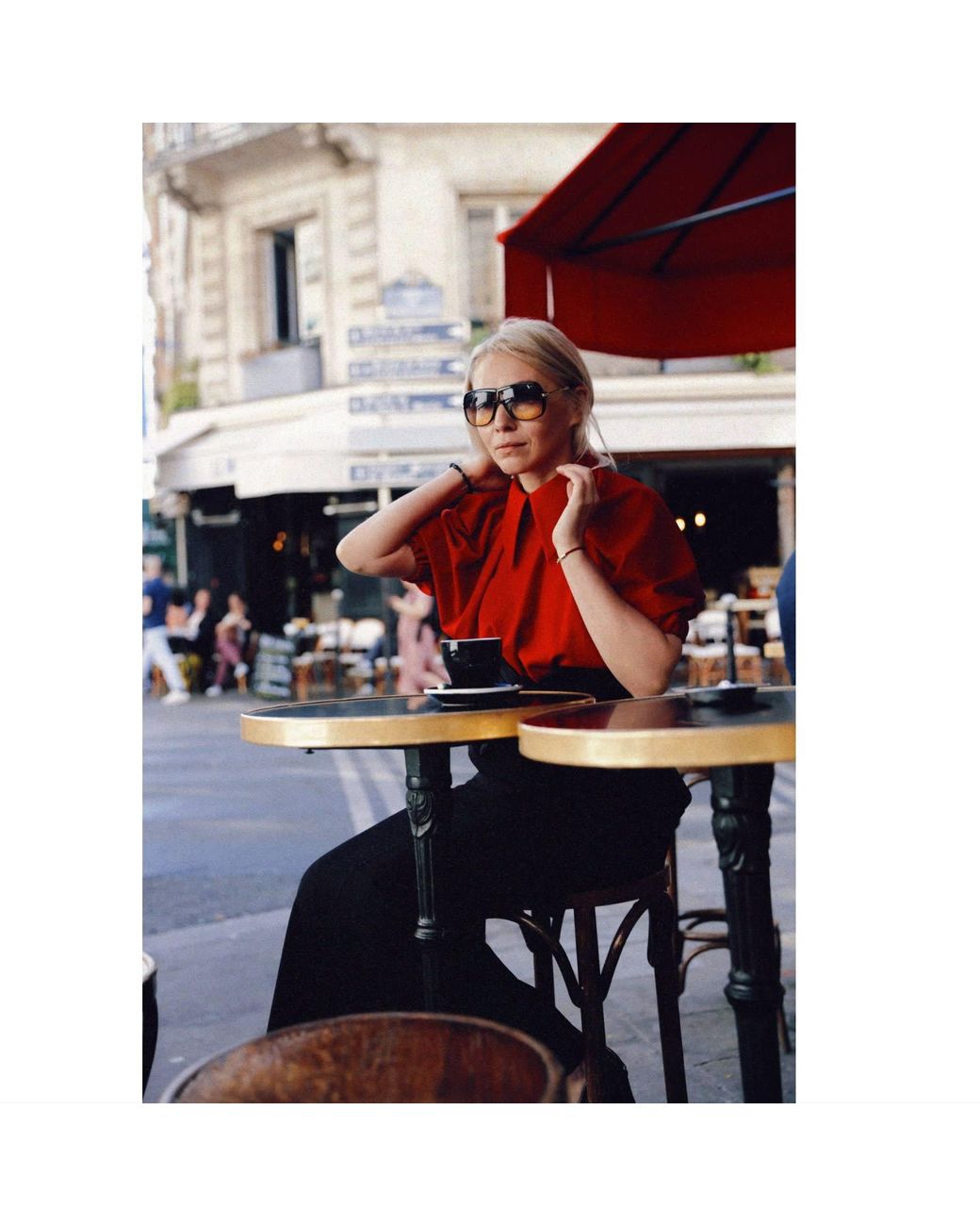 Julia Allert Red Designer Puff Sleeve Blouse –