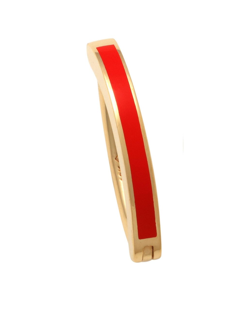 Zahav Jewelry Red 10K Solid 14G Huggie Clicker Belly Hoop With Enamel