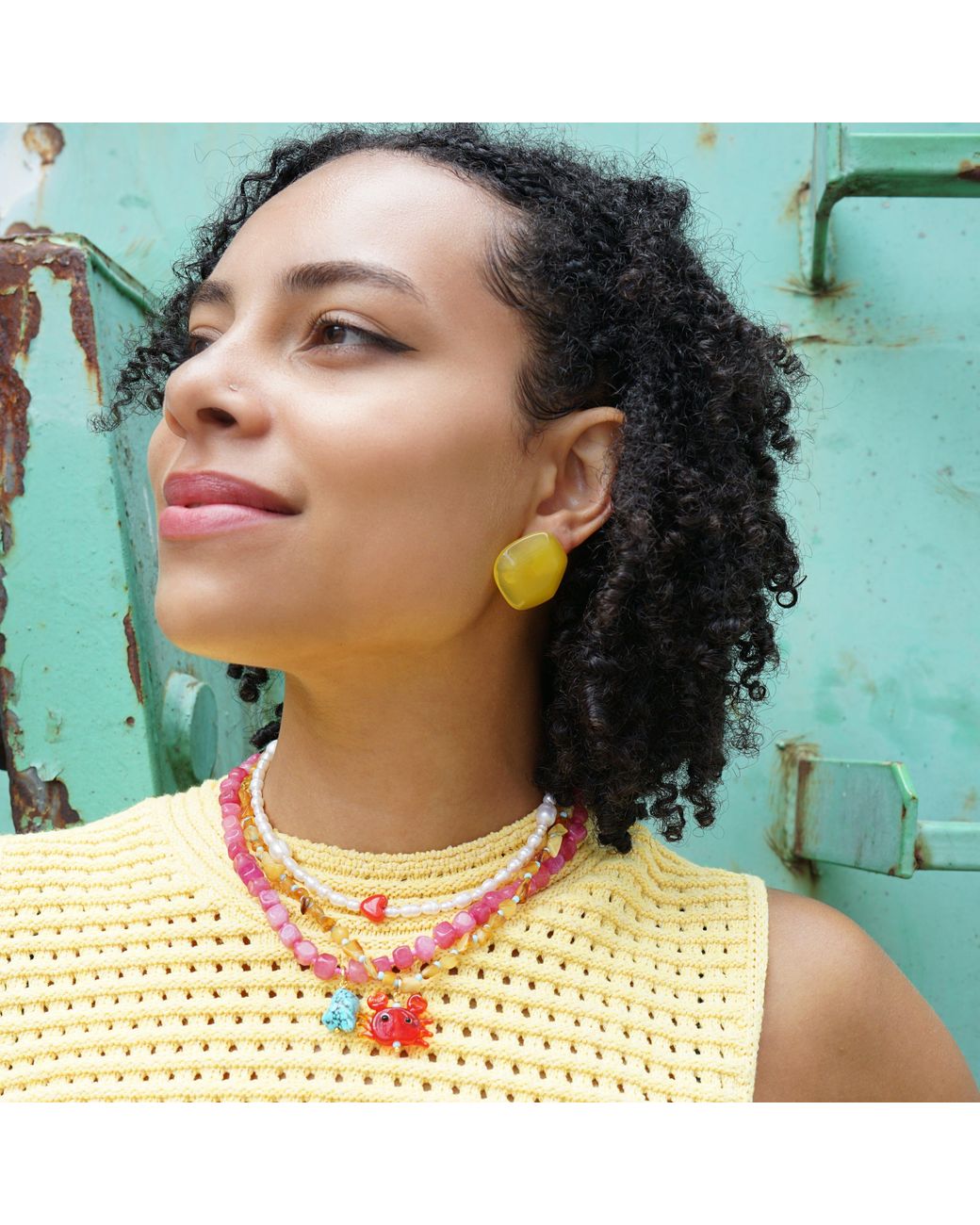 Smilla Brav Yellow Clip-On Earrings Lemon Glow