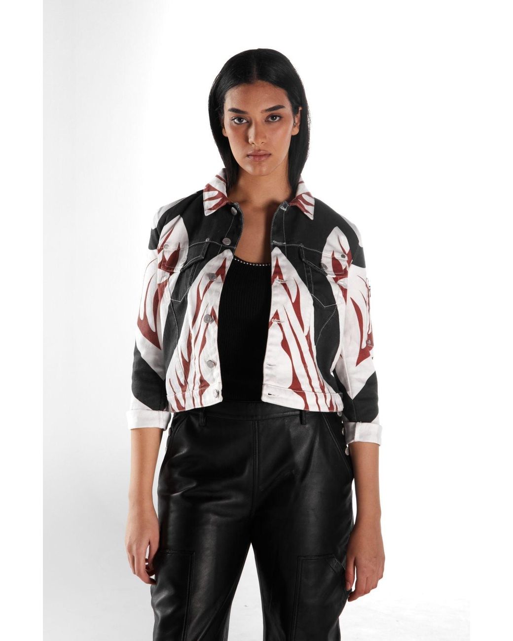 Born in Exile Multicolor Printed Denim Jacket