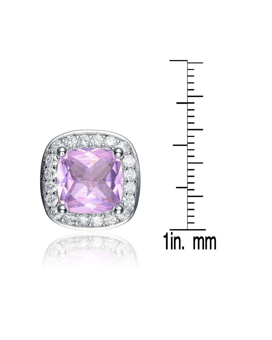 Genevive Jewelry Purple Rachel Glauber Plated Square Stud Earrings With Cubic Zirconia