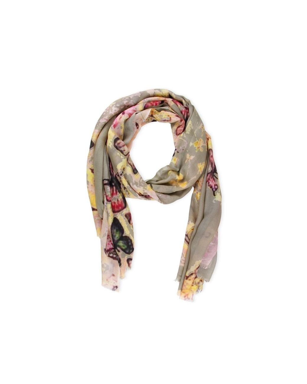 Saachi Natural Multicolored Butterfly Scarf