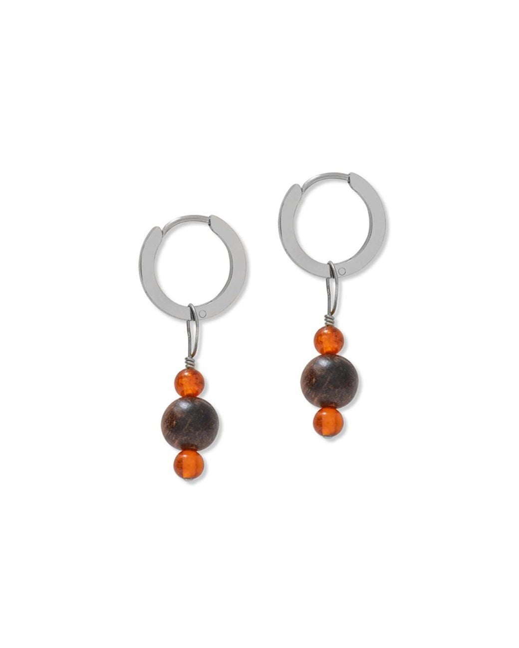 A Weathered Penny White Amber & Wood Hoops